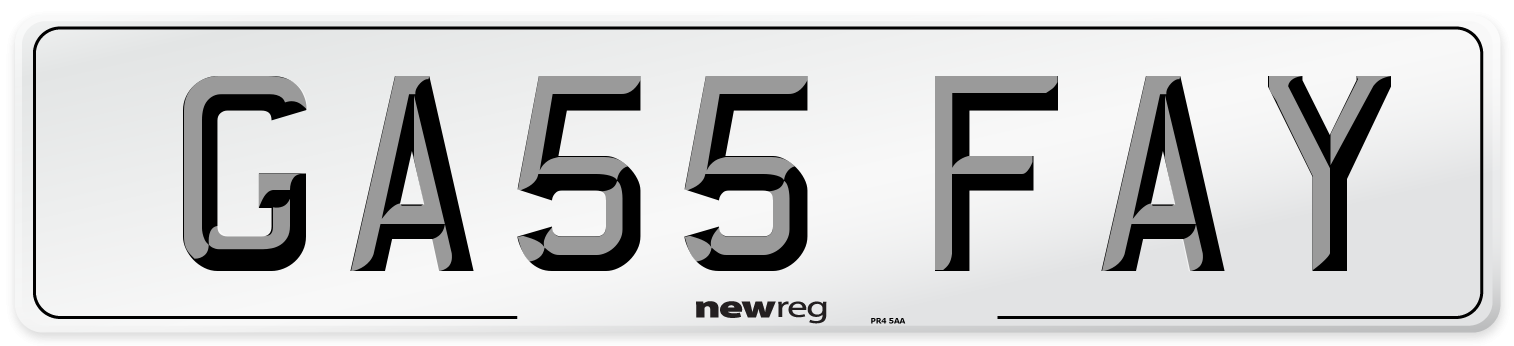 GA55 FAY Number Plate from New Reg